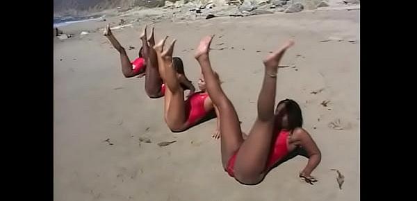  Smart lifeguard knows how to put awesome chocolate beauty with big melons Ayana Angel in the way of things during her orientation day at Malibu beach patrol